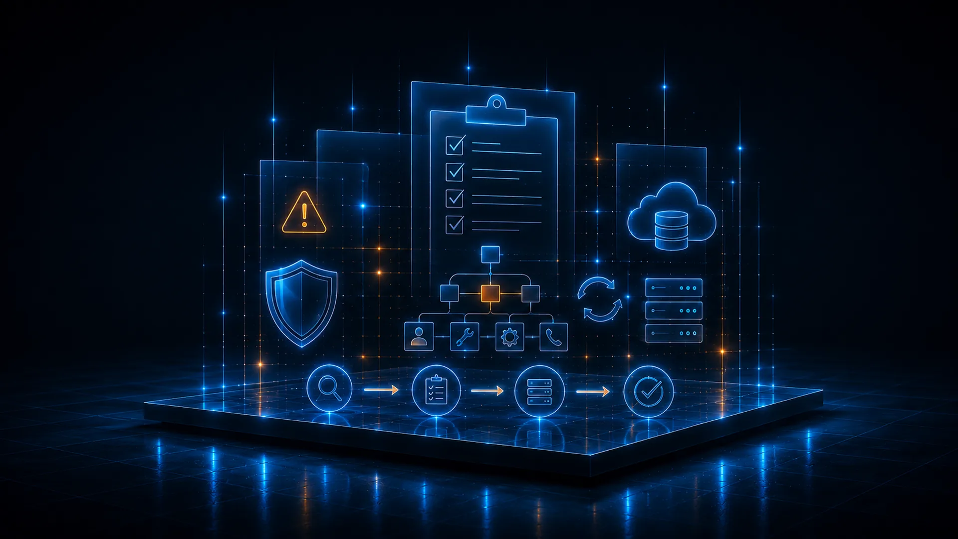 IT-Notfallplanung mit strukturiertem Ablauf für Sicherheitsvorfälle, Backup, Wiederherstellung und technische Schutzmaßnahmen.